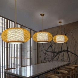 Decorative Bamboo Pendant Light Visual Comfort