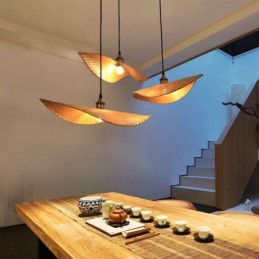 Creative Leaf Pendant Light Contemporary Bamboo Pendant Light Tearoom Lighting