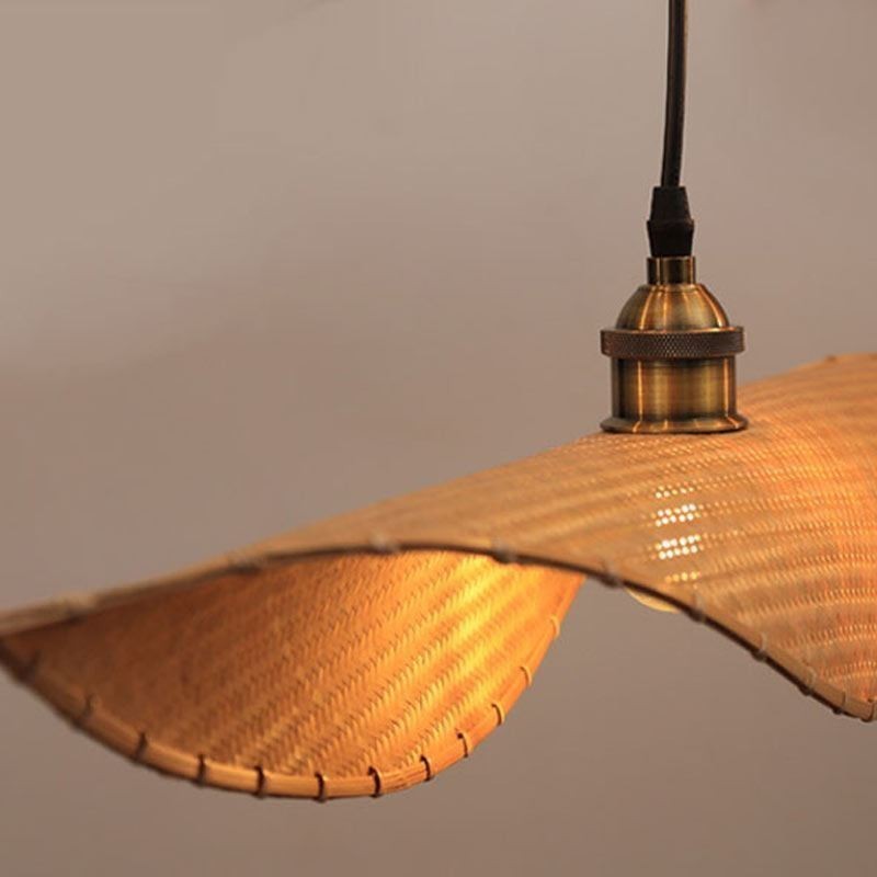 Creative Leaf Pendant Light Contemporary Bamboo Pendant Light Tearoom Lighting