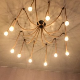 Retro Style 6 10 Heads Pendant Light Hemp Rope Chandelier Vintage Ceiling Light