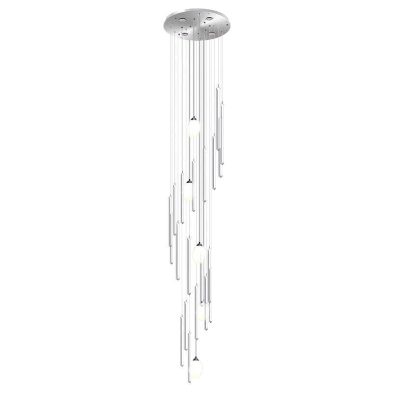 Cluster Pendant Light Modern Large Pendant Crystal Chandelier Duplex Staircase