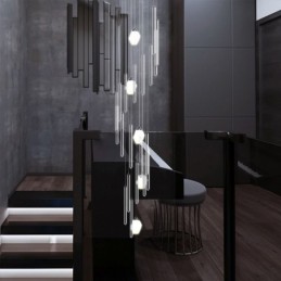 Cluster Pendant Light Modern Large Pendant Crystal Chandelier Duplex Staircase