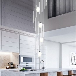 Cluster Pendant Light Modern Large Pendant Crystal Chandelier Duplex Staircase