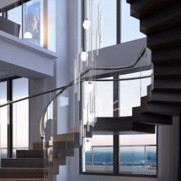 Cluster Pendant Light Modern Large Pendant Crystal Chandelier Duplex Staircase