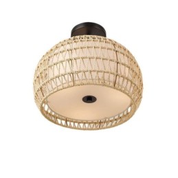 Paper Rope Fabric Flush Mount 32cm Round Lampshade 3 Lights