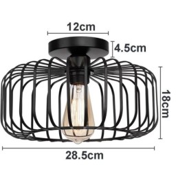 Simple Flush Mount Iron Bird Cage Ceiling Light