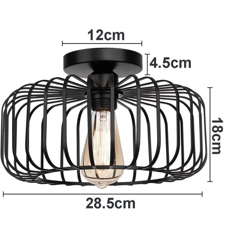 Simple Flush Mount Iron Bird Cage Ceiling Light