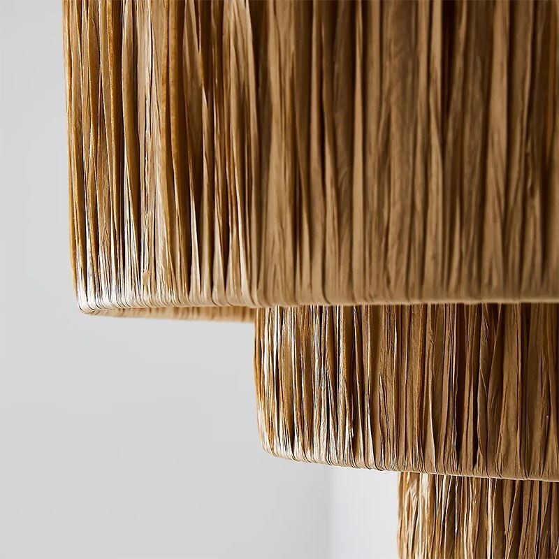 Country Retro Pendant Light Multi Layered Paper Rope Lamp Shade Ceiling Lamp