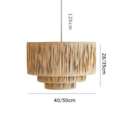 Country Retro Pendant Light Multi Layered Paper Rope Lamp Shade Ceiling Lamp