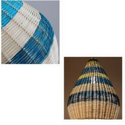 Bamboo And Rattan Pendant Light Striped Interval Handwoven Lampshade Ceiling Lamp