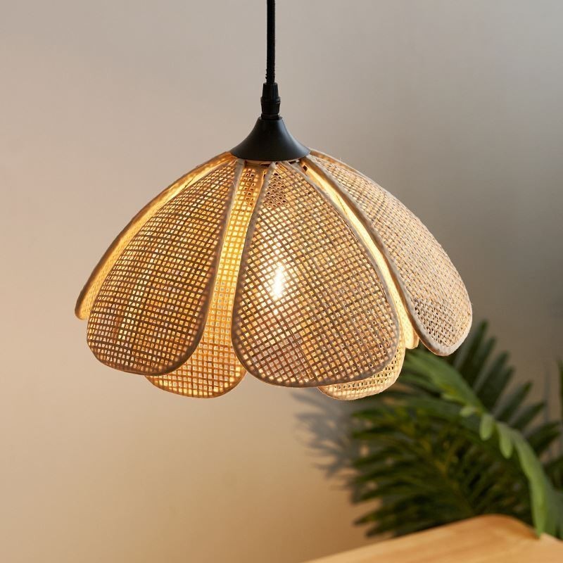 Rattan Pendant Light Retro Rattan Ceiling Light