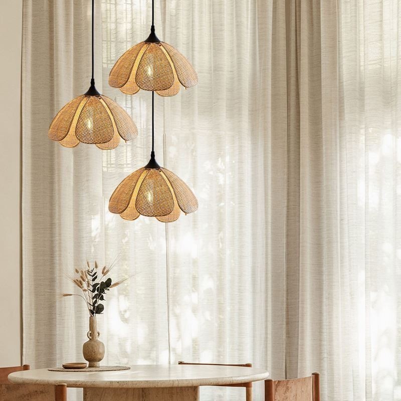 Rattan Pendant Light Retro Rattan Ceiling Light
