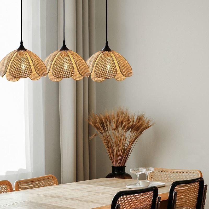 Rattan Pendant Light Retro Rattan Ceiling Light