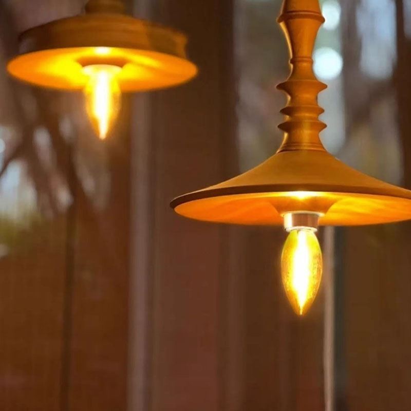 Rubberwood Pendant Light Ins Vintage Hanging Light