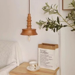 Rubberwood Pendant Light Ins Vintage Hanging Light