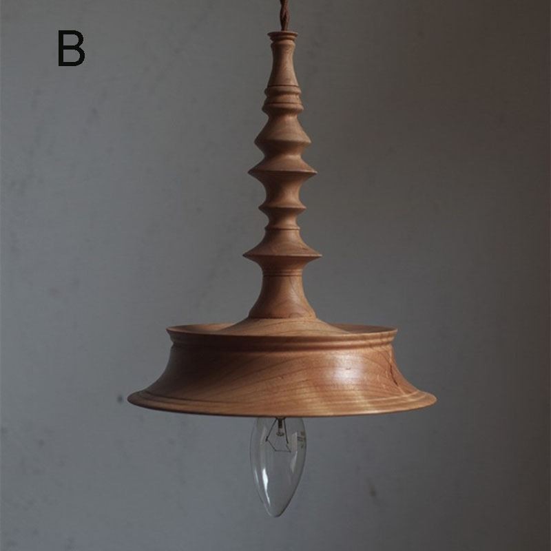 Rubberwood Pendant Light Ins Vintage Hanging Light