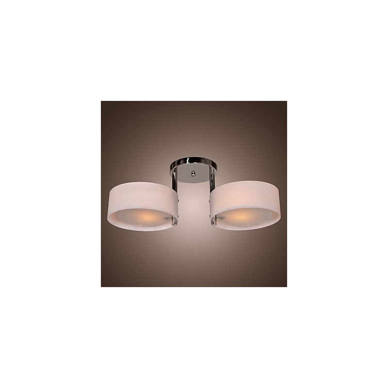 Modern Contemporary Chrome Metal Chandelier Flush Mount