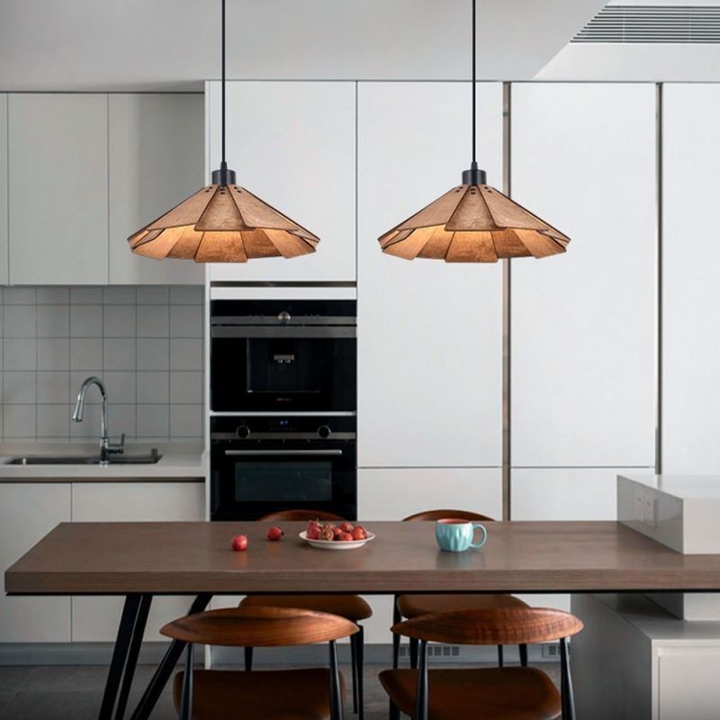 Retro Pendant Light Creative Wooden Ceiling Light