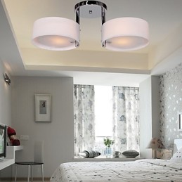 Modern Contemporary Chrome Metal Chandelier Flush Mount