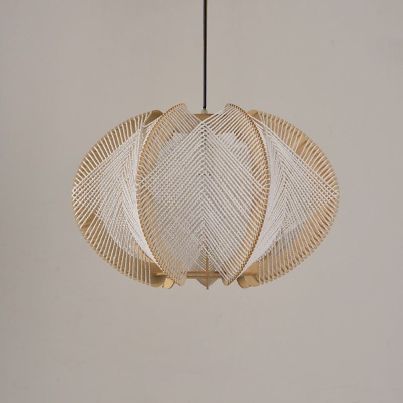 Nordic Pendant Light Retro Wabi Sabi Style Handmade Solid Wood Ceiling Light