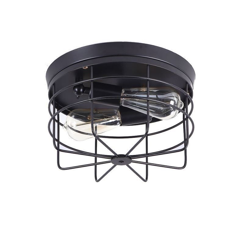 Industrial Metal Cage Ceiling Light Rustic Flush Mount Lamp Fixture