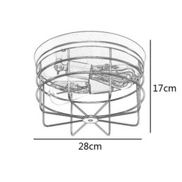 Industrial Metal Cage Ceiling Light Rustic Flush Mount Lamp Fixture