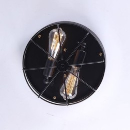 Industrial Metal Cage Ceiling Light Rustic Flush Mount Lamp Fixture