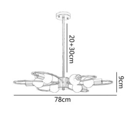 Rustic Chandelier 6 Light Classic Petals Ceiling Hanging Light