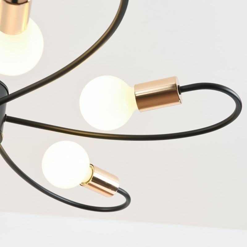 Rustic Chandelier 6 Light Classic Petals Ceiling Hanging Light