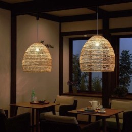 Hand Woven Pendant Light Rattan Hanging Light Farmhouse