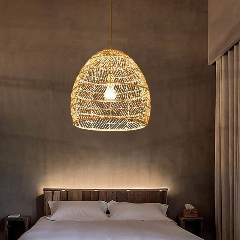 Hand Woven Pendant Light Rattan Hanging Light Farmhouse