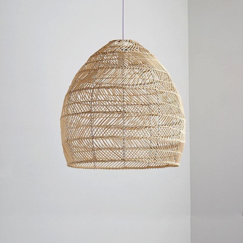 Hand Woven Pendant Light Rattan Hanging Light Farmhouse