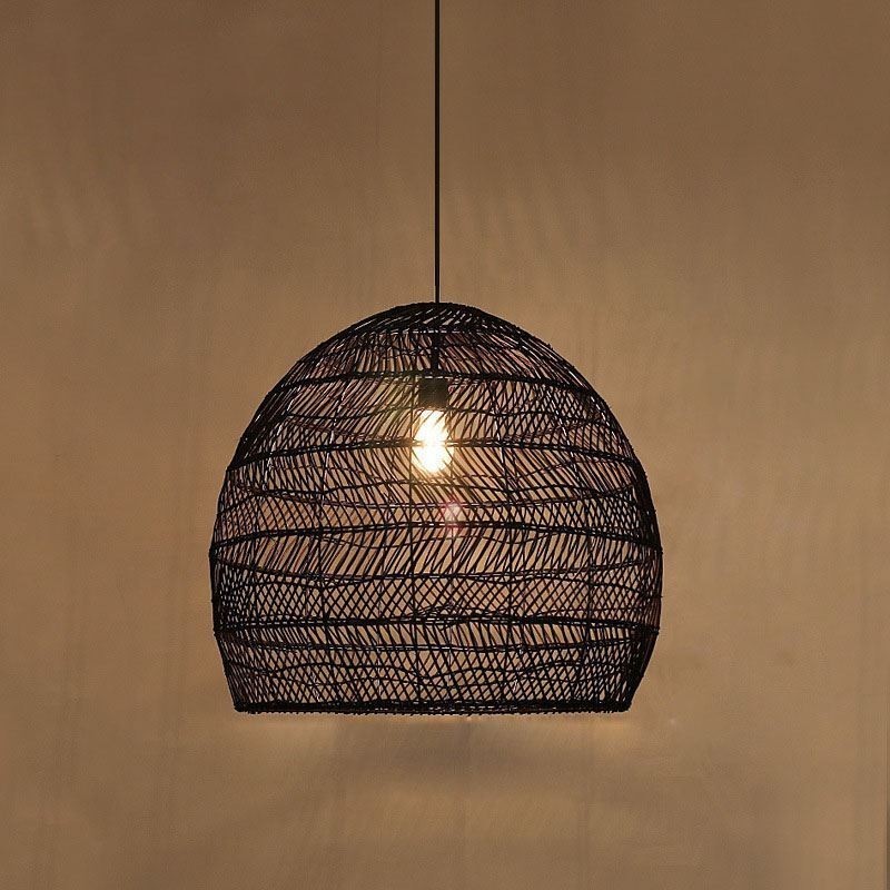 Hand Woven Pendant Light Rattan Hanging Light Farmhouse
