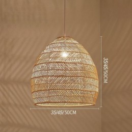 Hand Woven Pendant Light Rattan Hanging Light Farmhouse