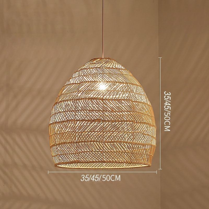 Hand Woven Pendant Light Rattan Hanging Light Farmhouse