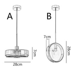 Round Cake Glass Pendant Light Modern Minimalist Wrought Iron Ceiling Light