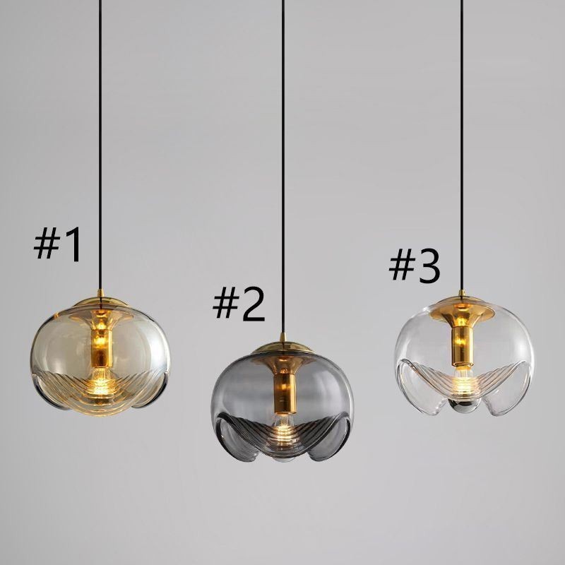 Stamen Glass Pendant Light Modern Minimalist Wrought Iron Ceiling Light