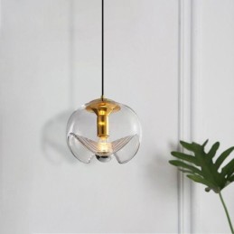 Stamen Glass Pendant Light Modern Minimalist Wrought Iron Ceiling Light