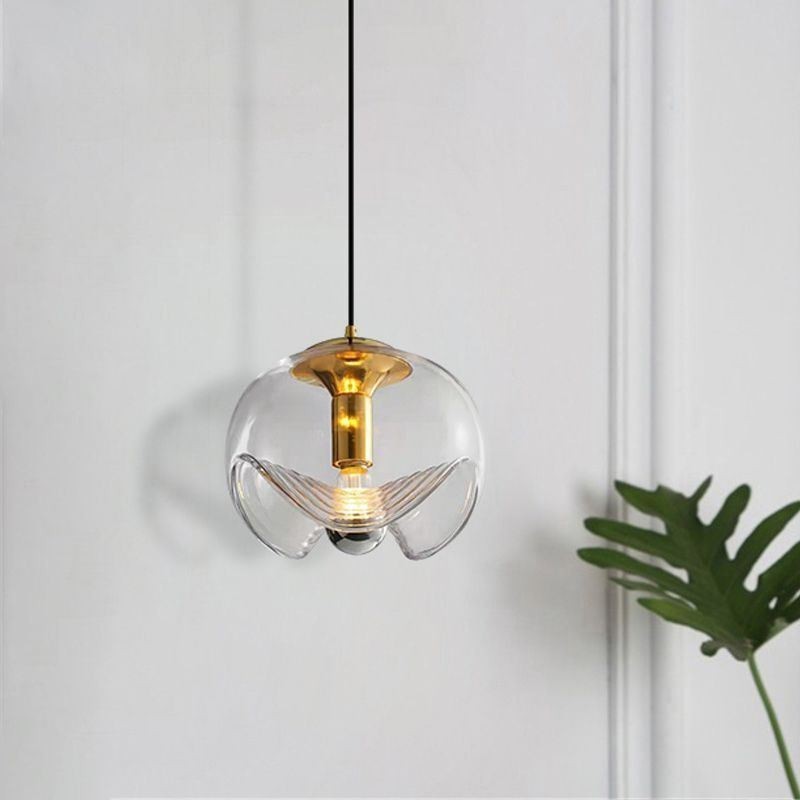 Stamen Glass Pendant Light Modern Minimalist Wrought Iron Ceiling Light