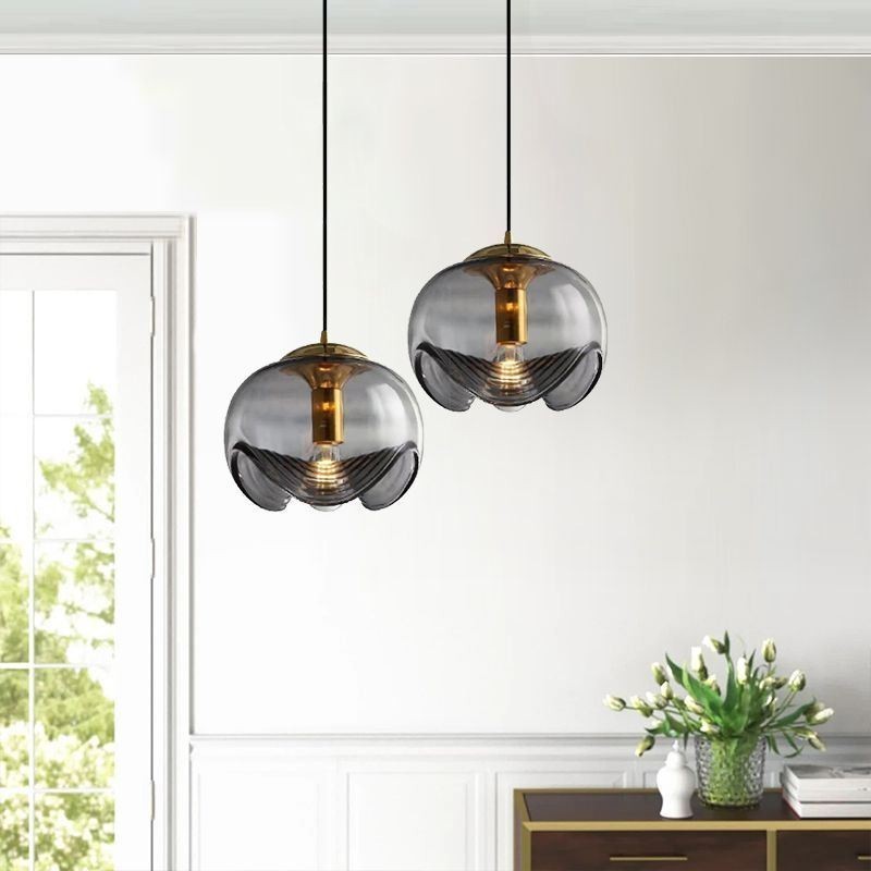 Stamen Glass Pendant Light Modern Minimalist Wrought Iron Ceiling Light