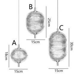 Water Ripple Pendant Light Modern Minimalist Wrought Iron Ceiling Light