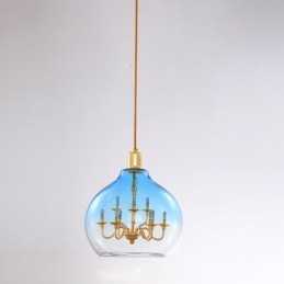 Glass Pendant Light Modern Minimalist Wrought Iron Ceiling Light 9 Lights