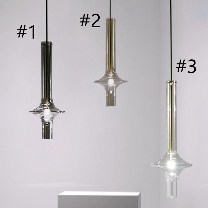 Glass Tube Pendant Light Modern Minimalist Wrought Iron Ceiling Light