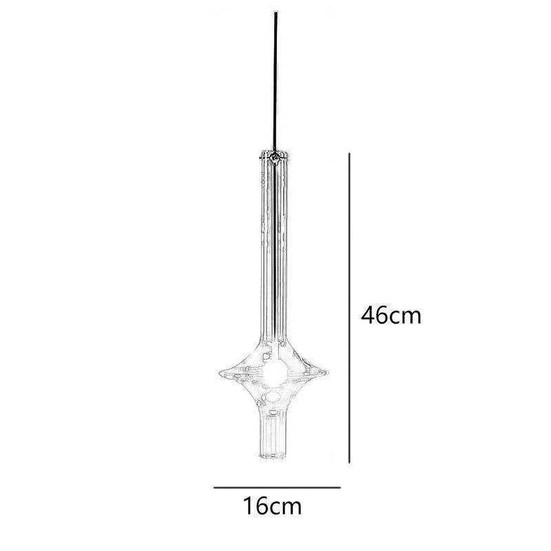 Glass Tube Pendant Light Modern Minimalist Wrought Iron Ceiling Light