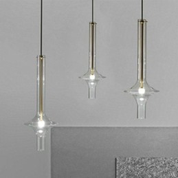 Glass Tube Pendant Light Modern Minimalist Wrought Iron Ceiling Light