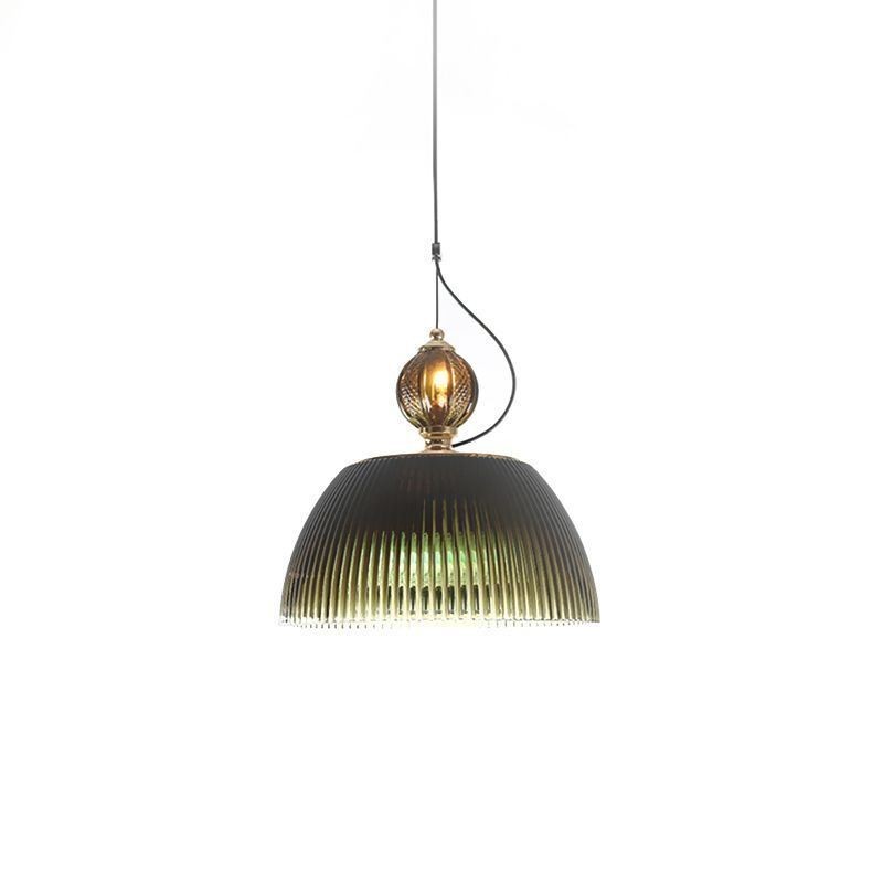 Pleated Skirt Glass Pendant Light Modern Minimalist Wrought Iron Small Ceiling Light