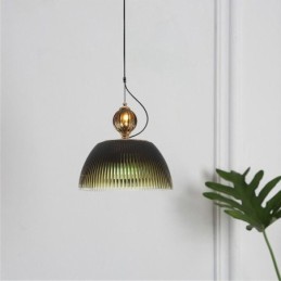 Pleated Skirt Glass Pendant Light Modern Minimalist Wrought Iron Small Ceiling Light