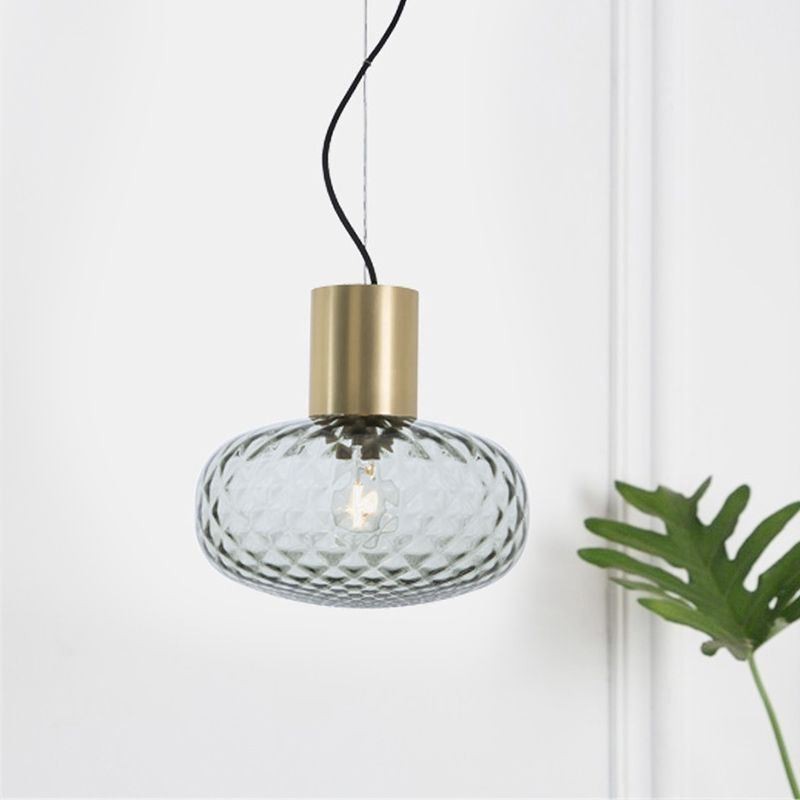 Grid Glass Pendant Light Modern Iron Simple Ceiling Light