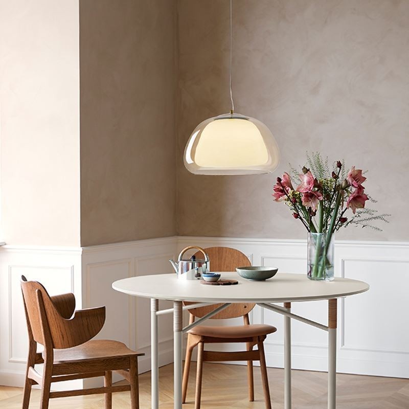 Pendant Light Modern Simple Clear Glass Pudding Ceiling Light