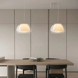 Pendant Light Modern Simple Clear Glass Pudding Ceiling Light